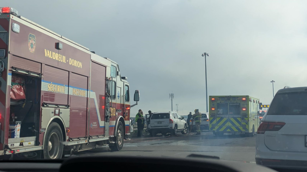Accident majeur sur l'autoroute 40 à Vaudreuil-Dorion
