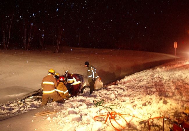 La neige cause un accident