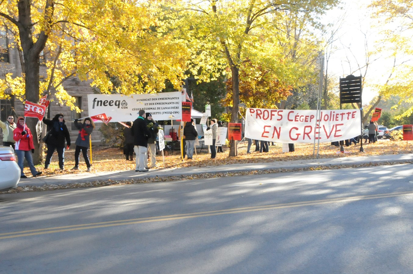 Premier jour de grève des syndicats du front commun