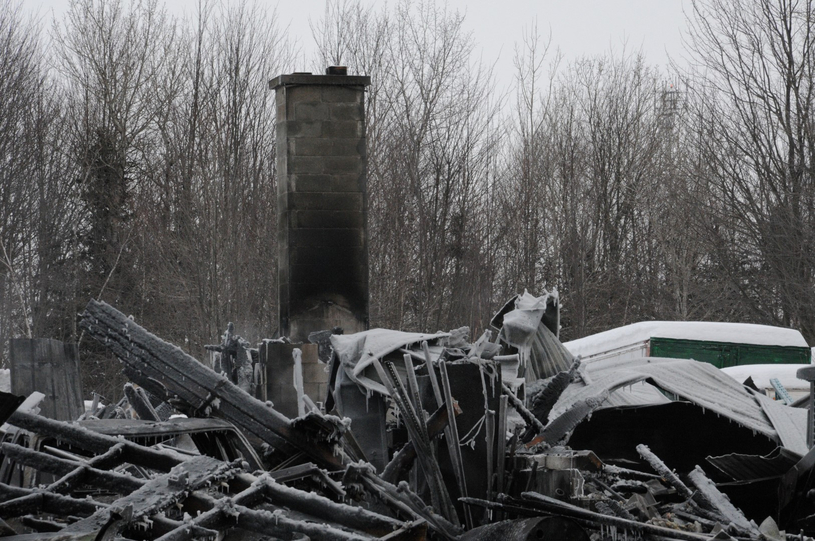 Perte totale d'un bâtiment à la suite d'un incendie 