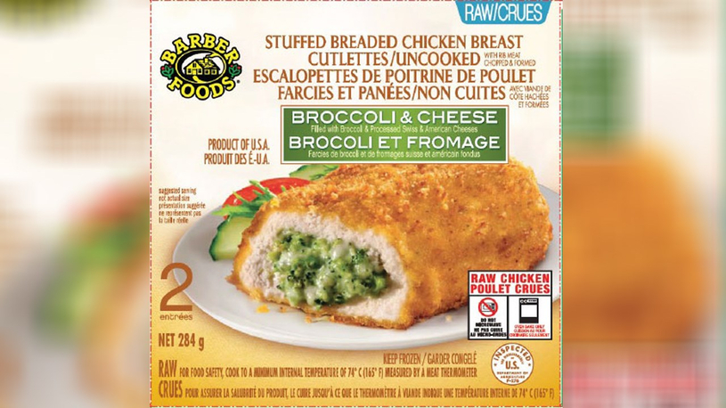 Plusieurs produits de poulet farci rappelés en raison possible contamination par la salmonelle