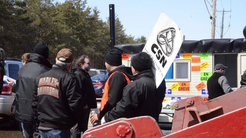 Grève des travailleurs du Front commun syndical de la Mauricie le 28 octobre