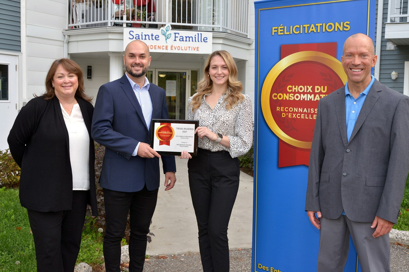 Sainte-Famille Résidence Évolutive récipiendaire du Prix choix du consommateur 2021 