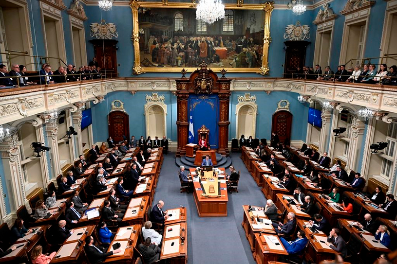 Les députés du PQ n'ont pu entrer au Salon bleu aujourd'hui