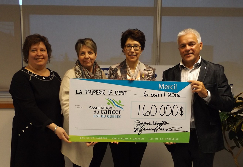 La Friperie de l'Est remet 160 000$ à l'Association du cancer de l'Est du Québec 