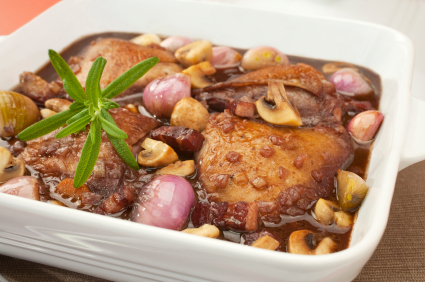 Coq au vin rouge - Semaine du 11 mars 2012