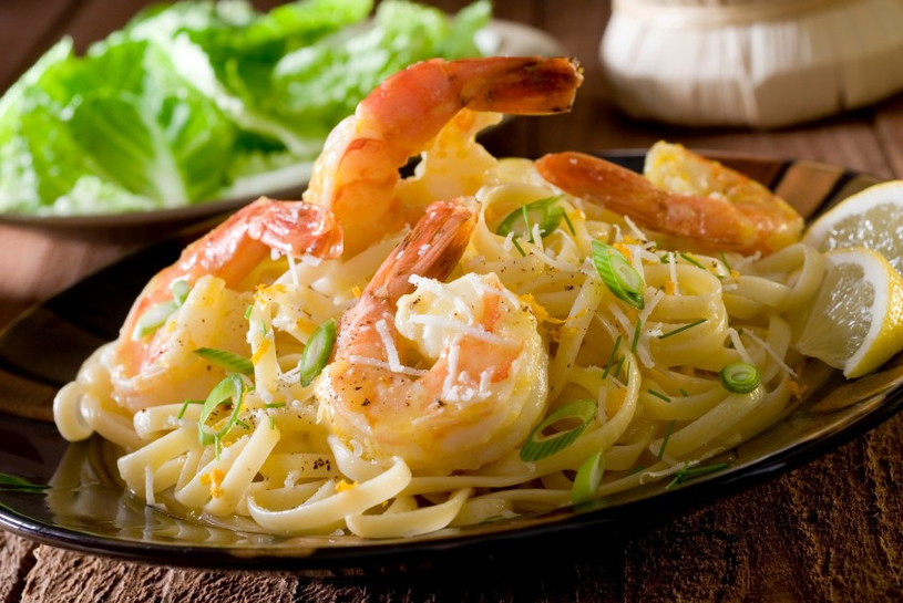 Linguines aux crevettes, sauce à la crème d'ail - Semaine du 15 avril 2012