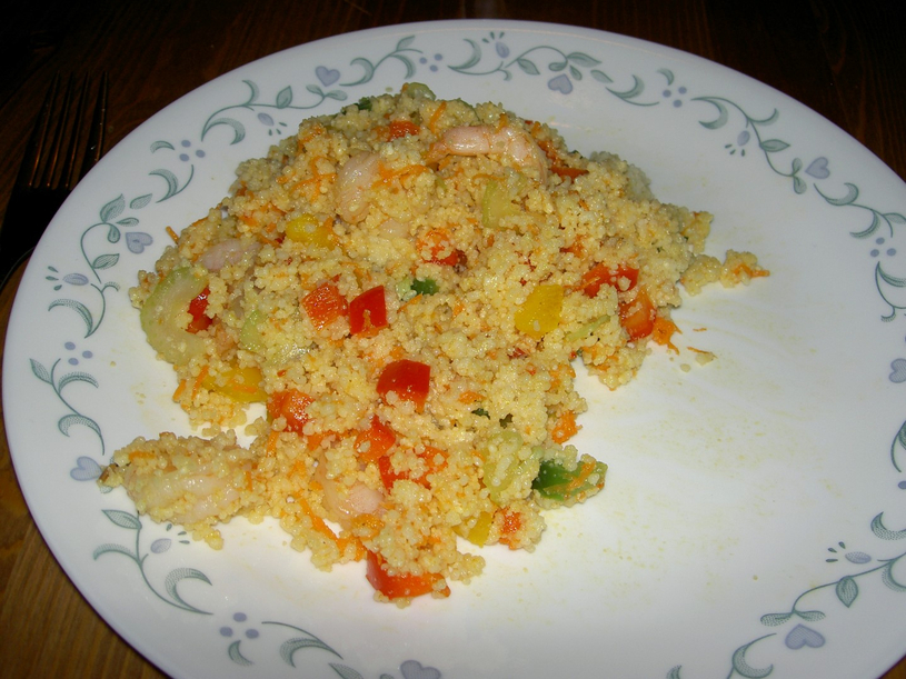 Salade rafraîchissante au couscous et crevettes - Semaine du 27 mai 2012