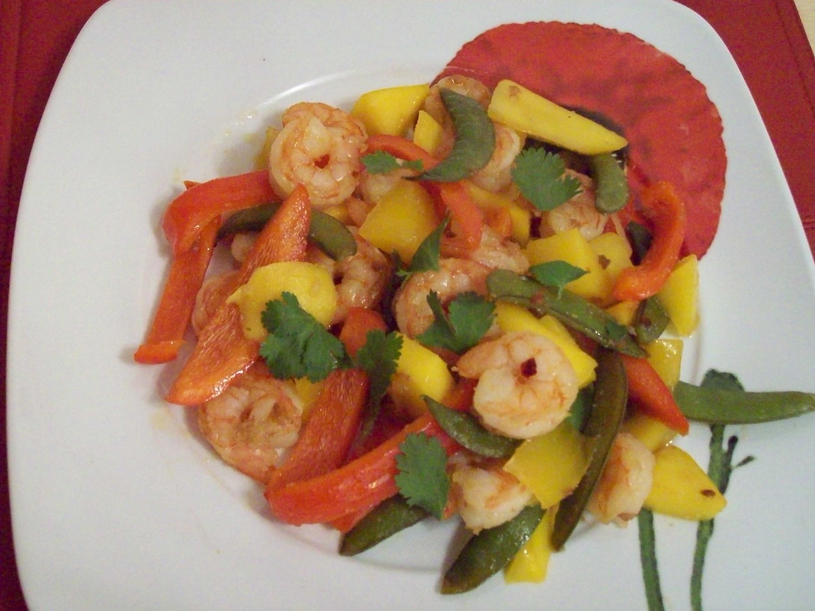 Sauté de crevettes et mangues - Semaine du 16 décembre 2012