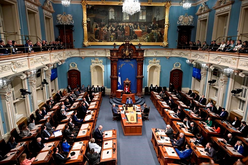 Les députés du PQ n'ont pu entrer au Salon bleu aujourd'hui