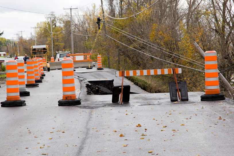 Glissement de terrain à Saint-Denis-sur-Richelieu