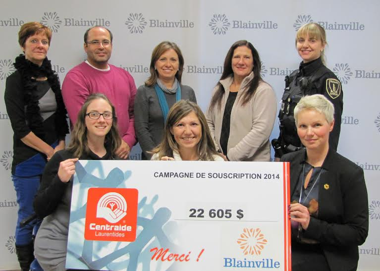 Blainville remet plus de 22 000$ à Centraide Laurentides 