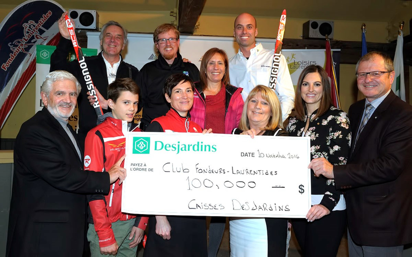 Desjardins octroie 100 000 $ au club fondeurs-laurentides