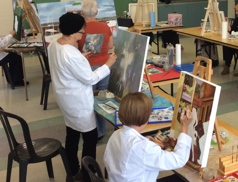 Les apprentis de l’artiste Denis Beaudet exposent à la bibliothèque de Saint-Colomban