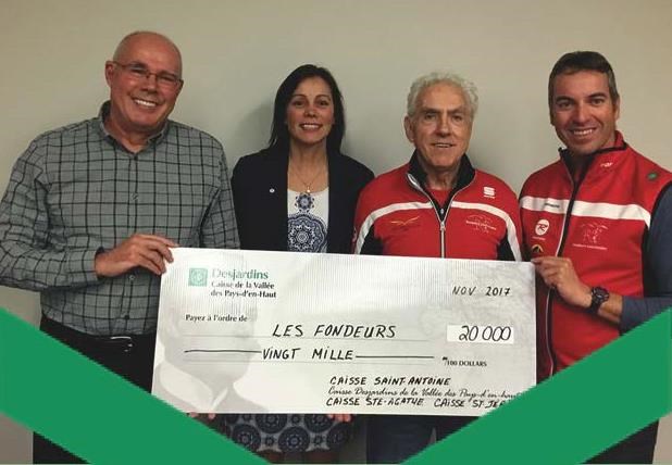 Desjardins remet 20 000 $ au Club Fondeurs-Laurentides 
