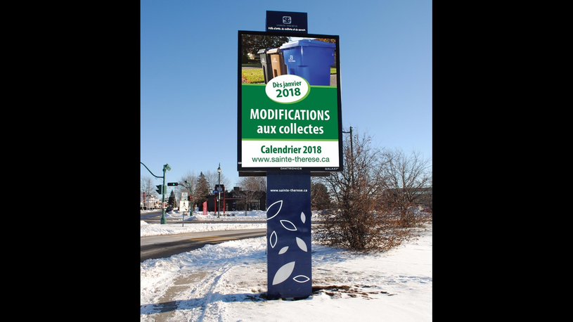 Sainte-Thérèse installe de nouvelles stèles à affichage variable
