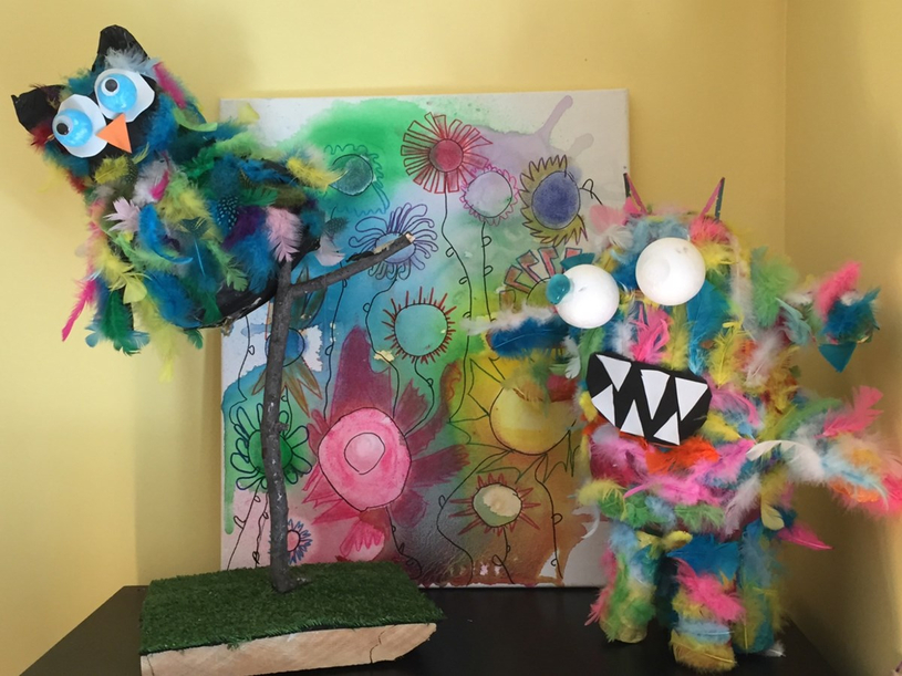 La jeune artiste de 9 ans présente l’exposition Adèle au Pays des merveilles