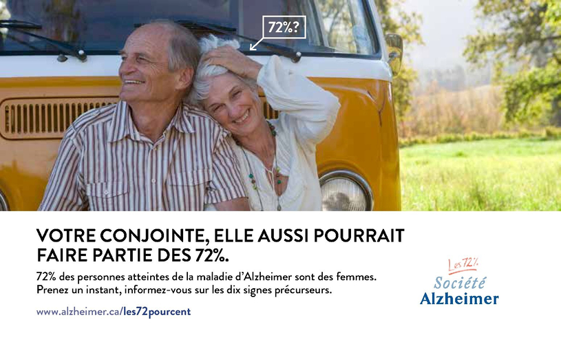 Janvier - Mois de la sensibilisation à la maladie d'Alzheimer - « Les 72 % »