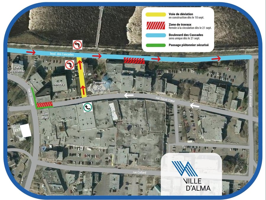 La circulation temporairement entravée dans le centre-ville d’Alma