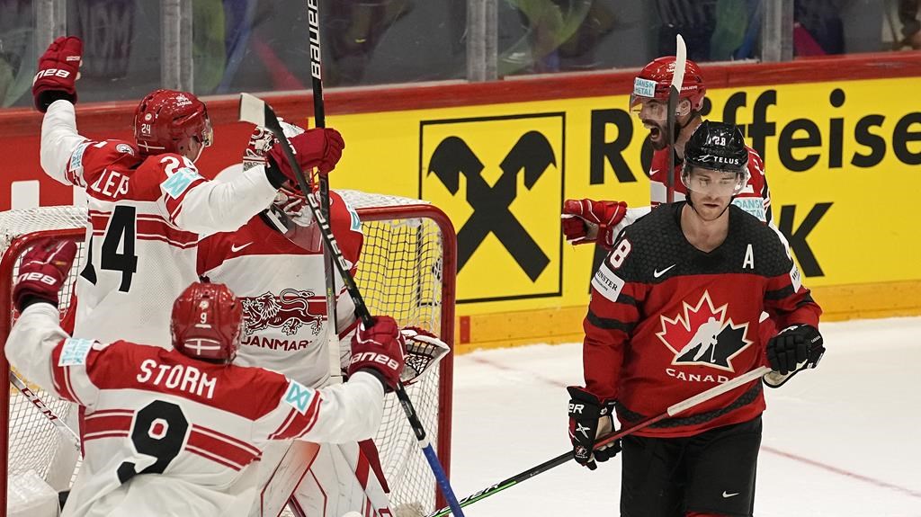 Le Canada s'incline 3-2 devant le Danemark au Championnat du monde de hockey