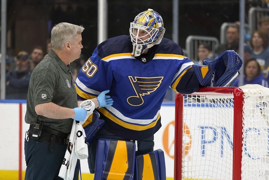 Blues: le gardien Jordan Binnington ne sera pas de retour face à l'Avalanche