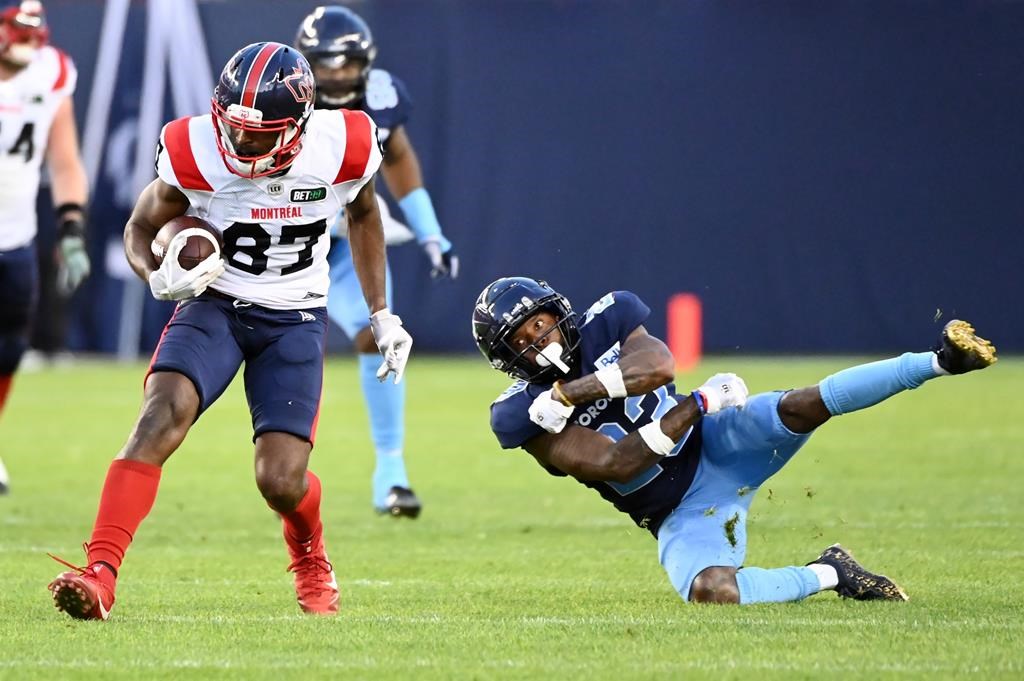 Côté faillit à la tâche en fin de match et les Alouettes s'inclinent à Toronto, 20-19