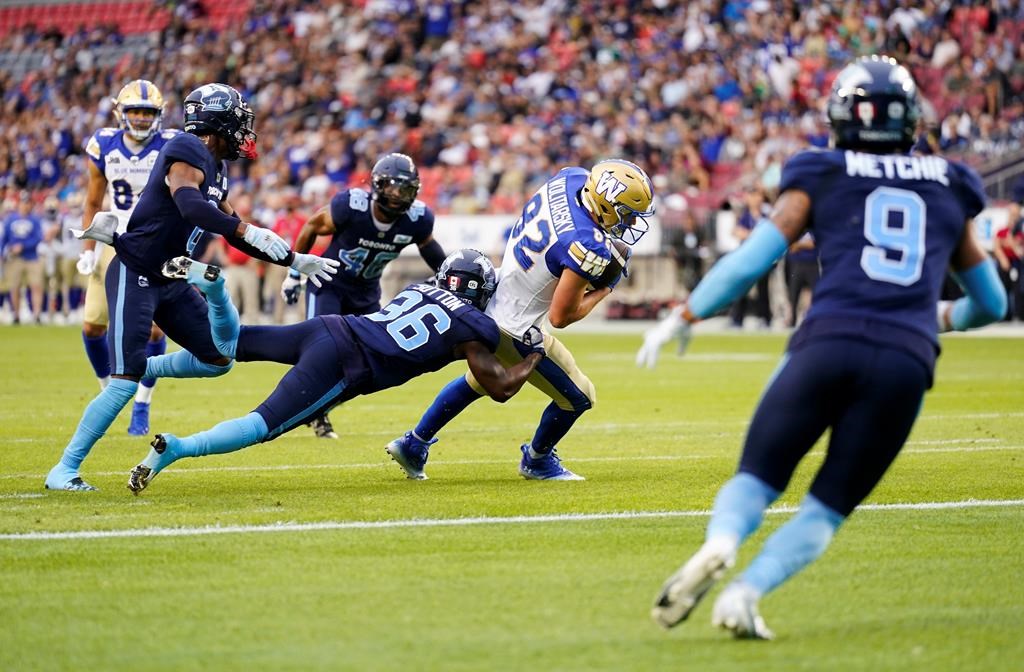 Les Argonauts ratent une transformation, s'inclinent 23-22 devant les Bombers