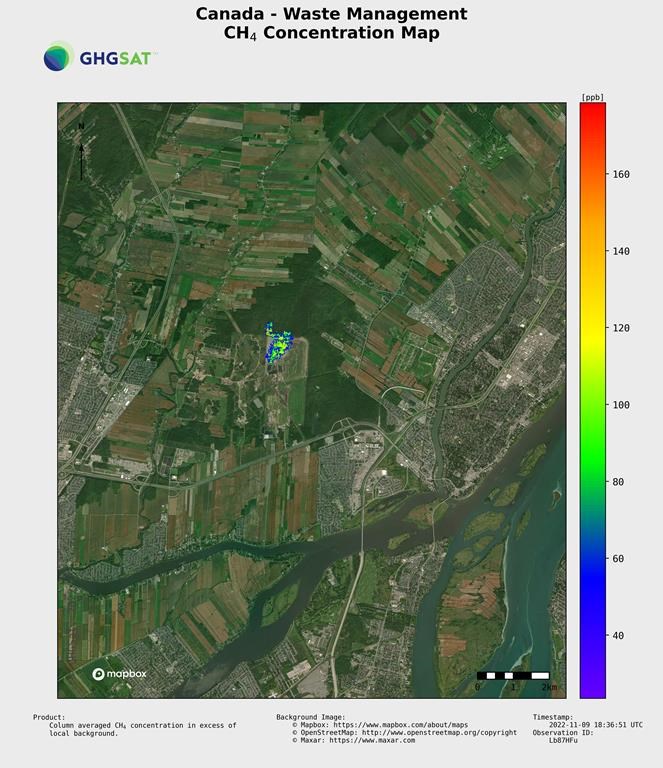 Un important panache de méthane a été localisé au-dessus de Terrebonne