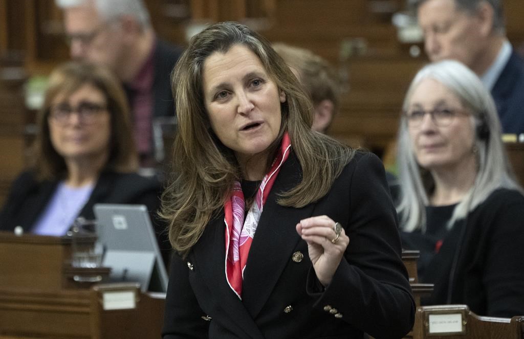 La vice-première ministre Chrystia Freeland est attendue devant la Commission Rouleau