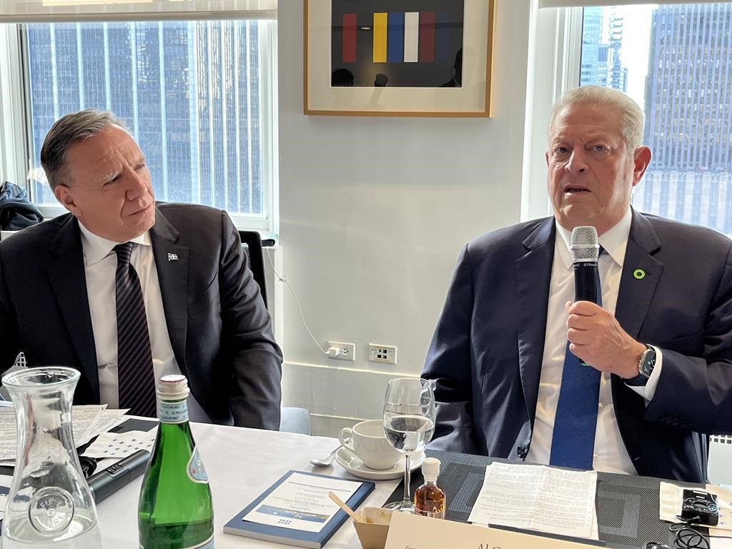 François Legault vante le bilan environnemental du Québec devant Al Gore