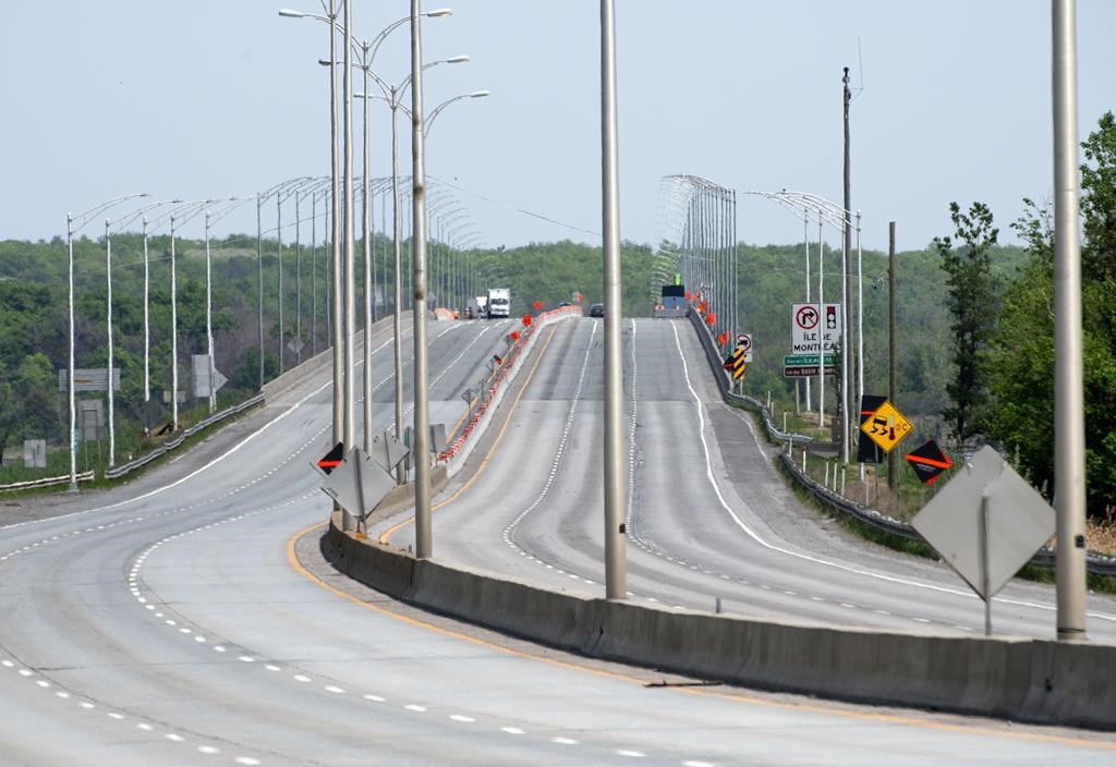Fermeture de voies en raison d'une fissure détectée sur le pont de l'Île-aux-Tourtes