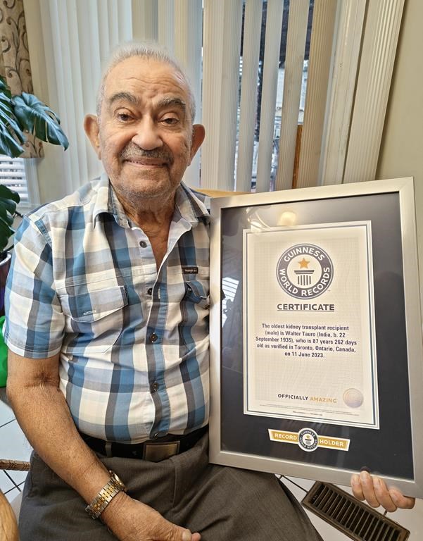 Un Ontarien établit le record mondial du plus vieux receveur d'une greffe de rein