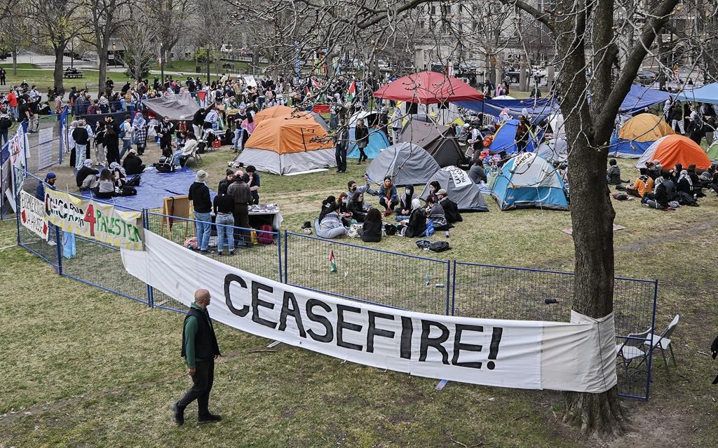Un campement étudiant propalestinien s'installe à l'université McGill