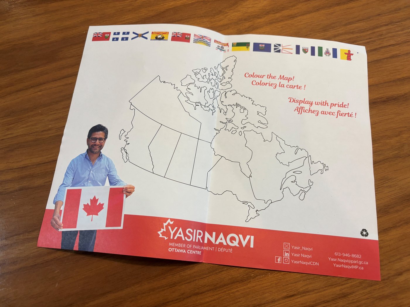 Le député Yasir Naqvi s'est excusé d'avoir envoyé une carte du Canada erronée