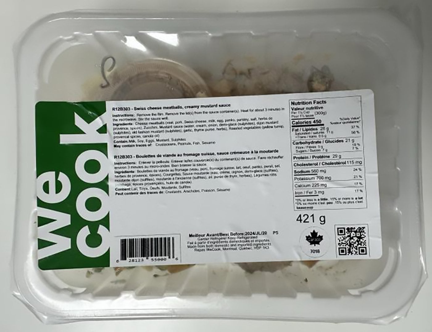 L'ACIA rappelle des boulettes WeCook potentiellement contaminées par la Listeria