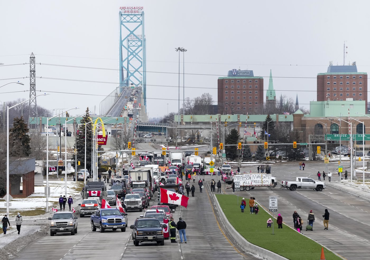 La Ville de Windsor poursuit le fédéral pour les coûts liés au Convoi de la liberté