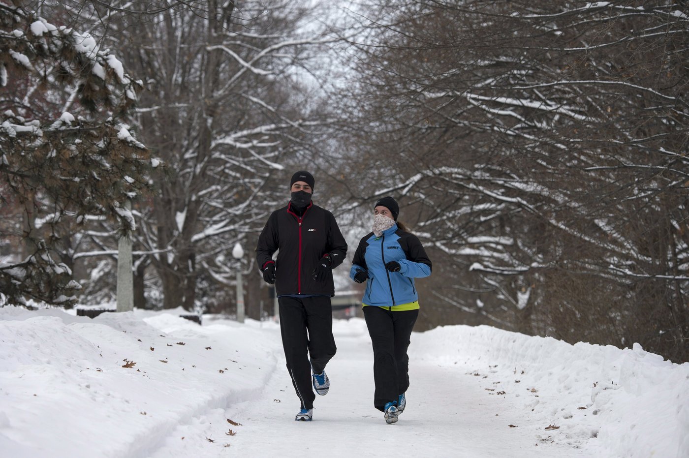 Le froid plus intense n'a pas arrêté les coureurs et les entraînements à l'extérieur