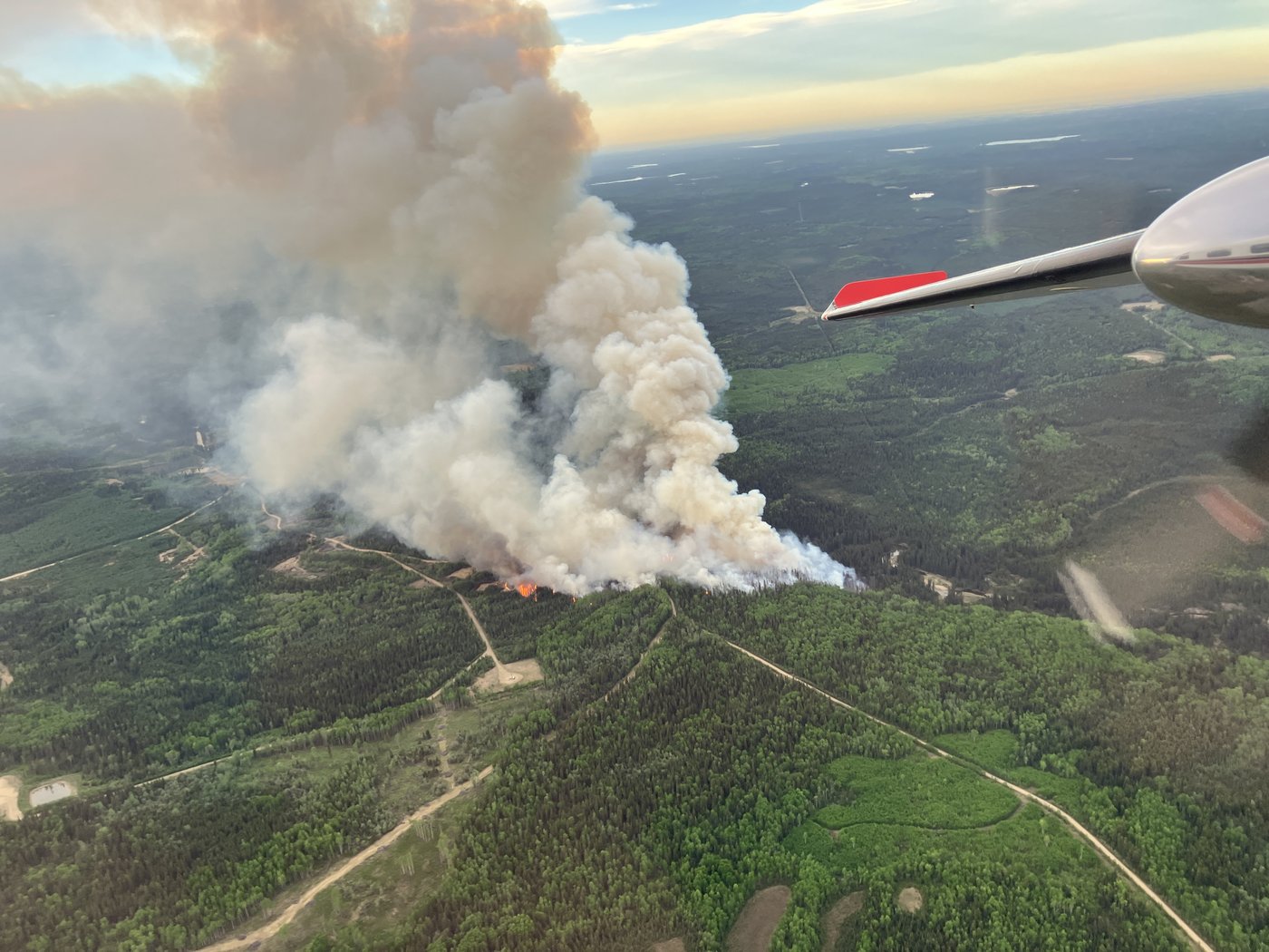 Le feu de forêt à Peace River, en Colombie-Britannique, a quadruplé de taille