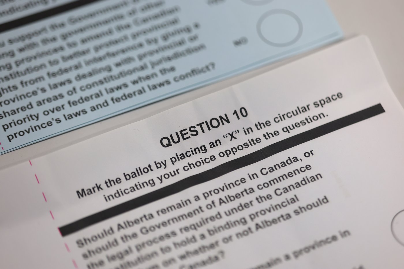 Plus de 500 000 bulletins de vote par correspondance pour le référendum en Alberta