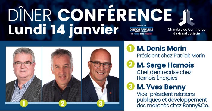  La CCGJ accueille un panel d’hommes d’affaires à son prochain dîner mensuel