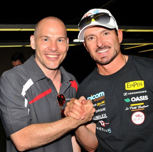 Jacques Villeneuve et Alexandre Tagliani ont fait la paix au Grand Prix de Trois-Rivières. 