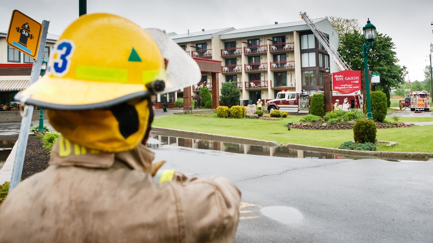 Un des panneaux électriques de l'Hostellerie Rive Gauche, à Beloeil, a pris feu.