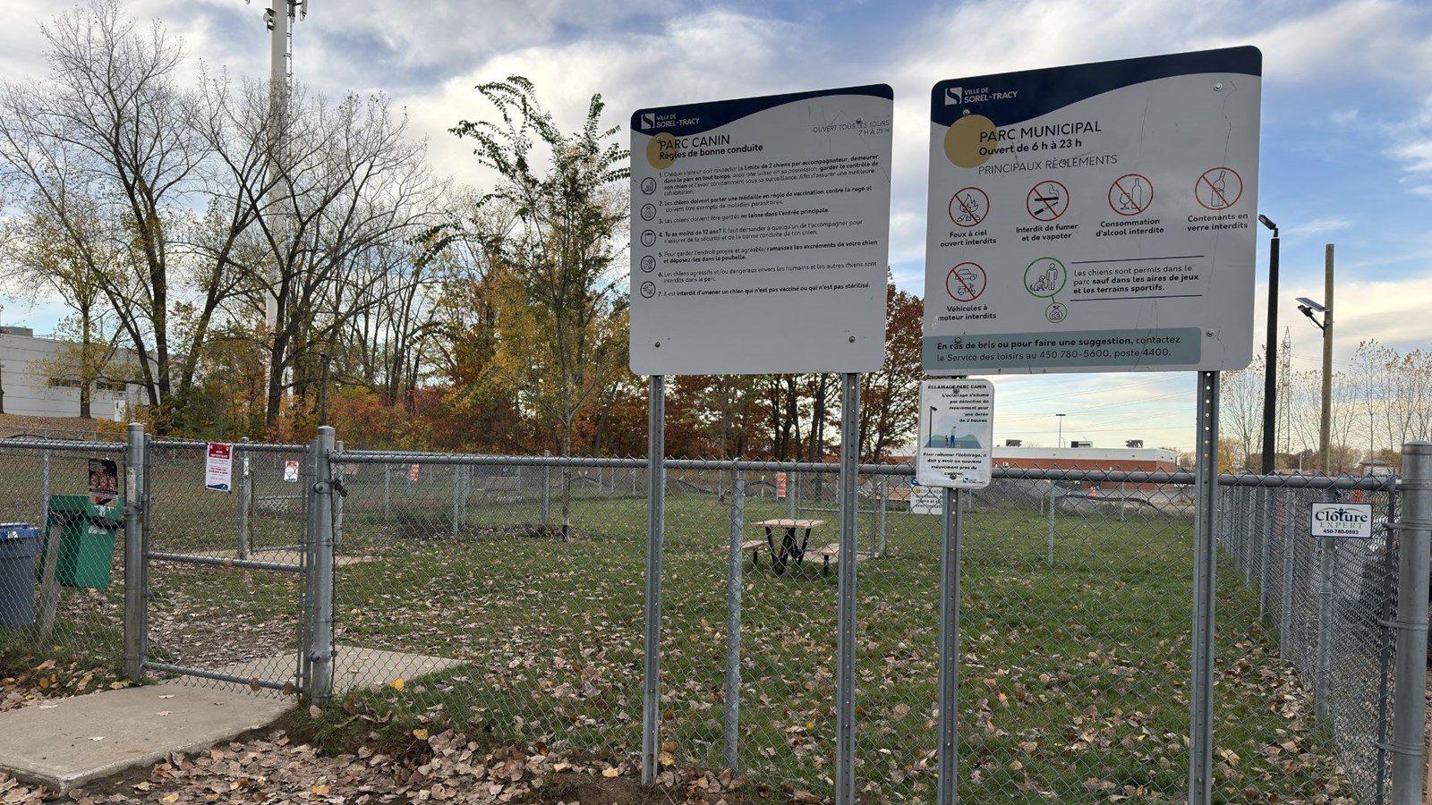 Fermeture temporaire du parc canin Elzéar-Cournoyer à Sorel-Tracy
