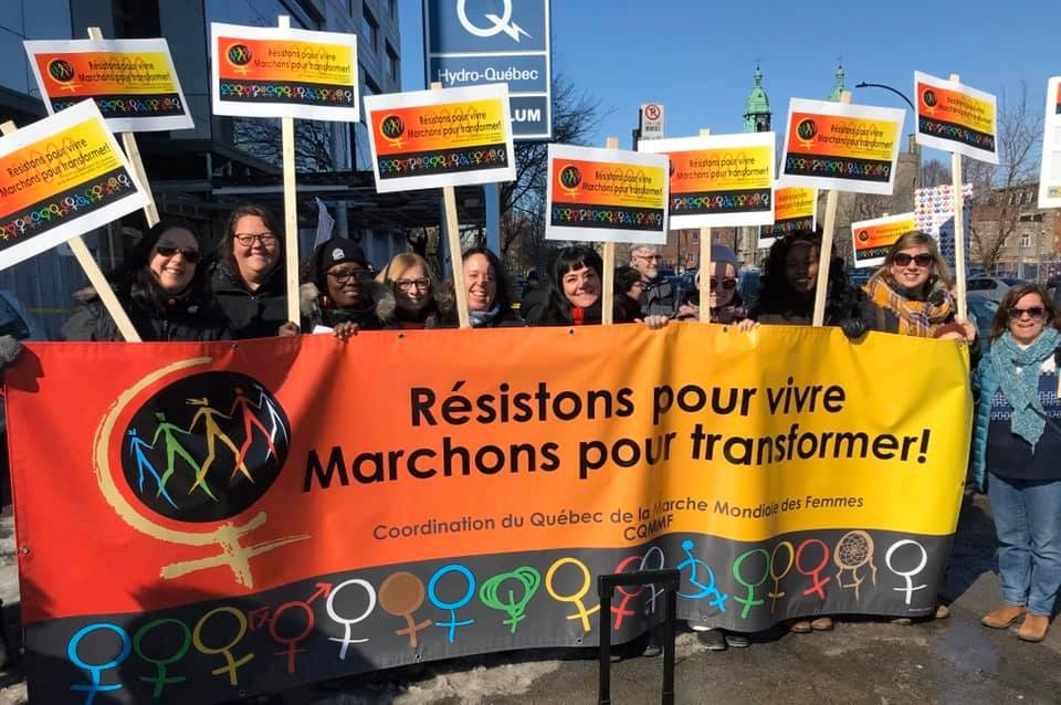 La TCGFL était l’hôte pour recevoir les 17 régions du Québec dans le cadre de 
 l’événement de clôture des actions de la Marche mondiale des femmes 2020.