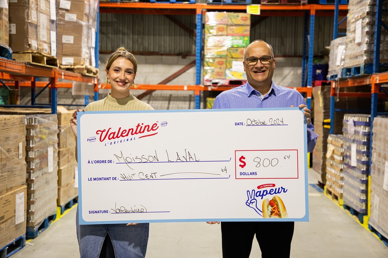 Valentine de Laval remettent 801$ au Centre de bénévolat et Moisson Laval.