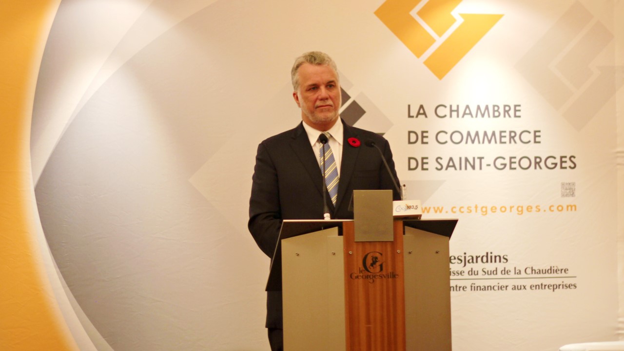 Le chef du Parti libéral du Québec était de passage en Beauce aujourd’hui dans le cadre d’un dîner-conférence organisé par la Chambre de commerce de Saint-Georges.