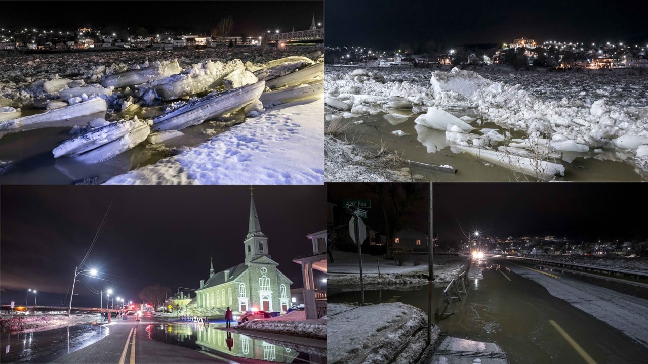 La ville de Beauceville était toujours classée au seuil d'inondation moyenne samedi soir à 23h en raison de l'embâcle de la rivière Chaudière.