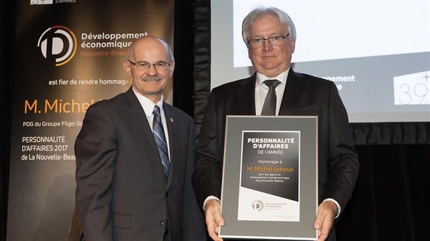 Michel Lehoux lors de la réception de la personnalité d'affaires de la Nouvelle-Beauce