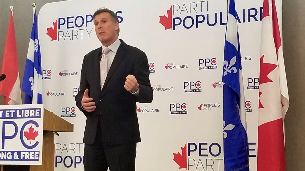 Maxime Bernier à l'Hôtel Travelodge, à Québec.