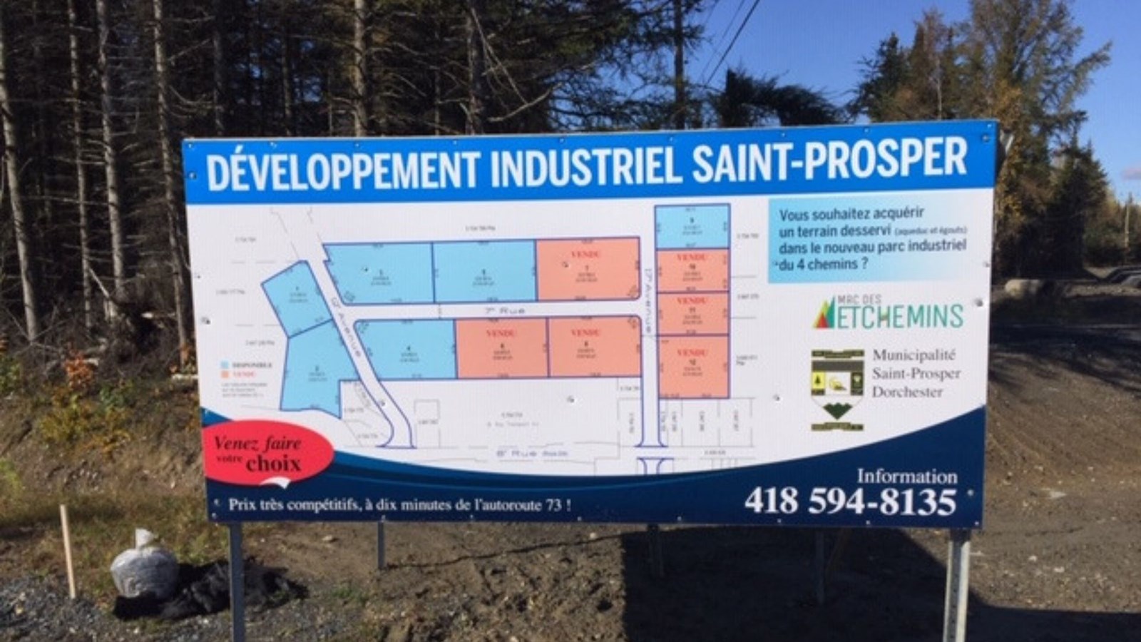 La municipalité de Saint-Prosper a terminé la phase deux de son nouveau parc industriel.
